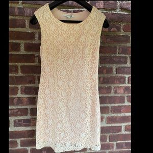 Forever 21 lace sleeveless peach cotton dress M